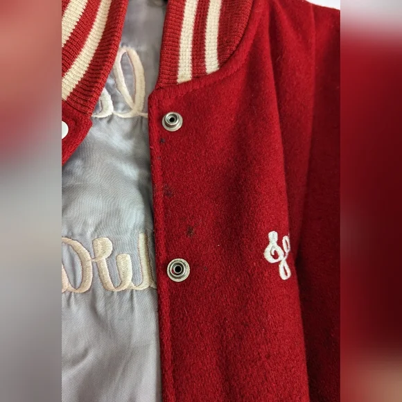 Vintage Cheerleader Varsity Wool Jacket - Red - Picture 13 of 16